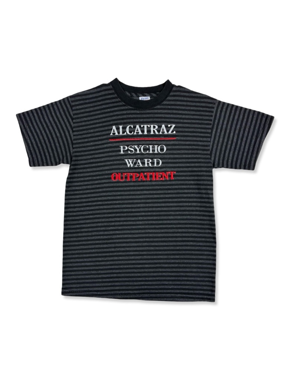 Alcatraz Psycho Ward Outpatient Vintage Striped T-Shirt